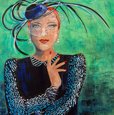 SOLD Original Acrylic On Canvas "All Dressed Up and Nowhere to Go"