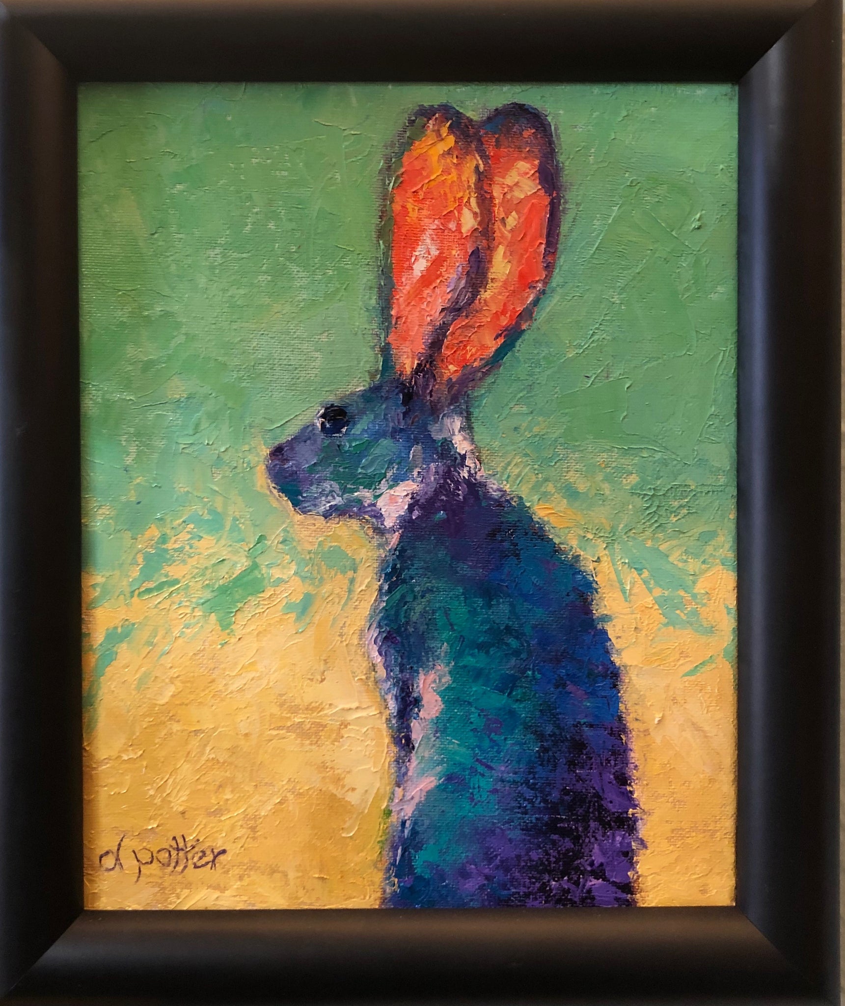 Original Acrylic On Canvas "Hare On Fire"