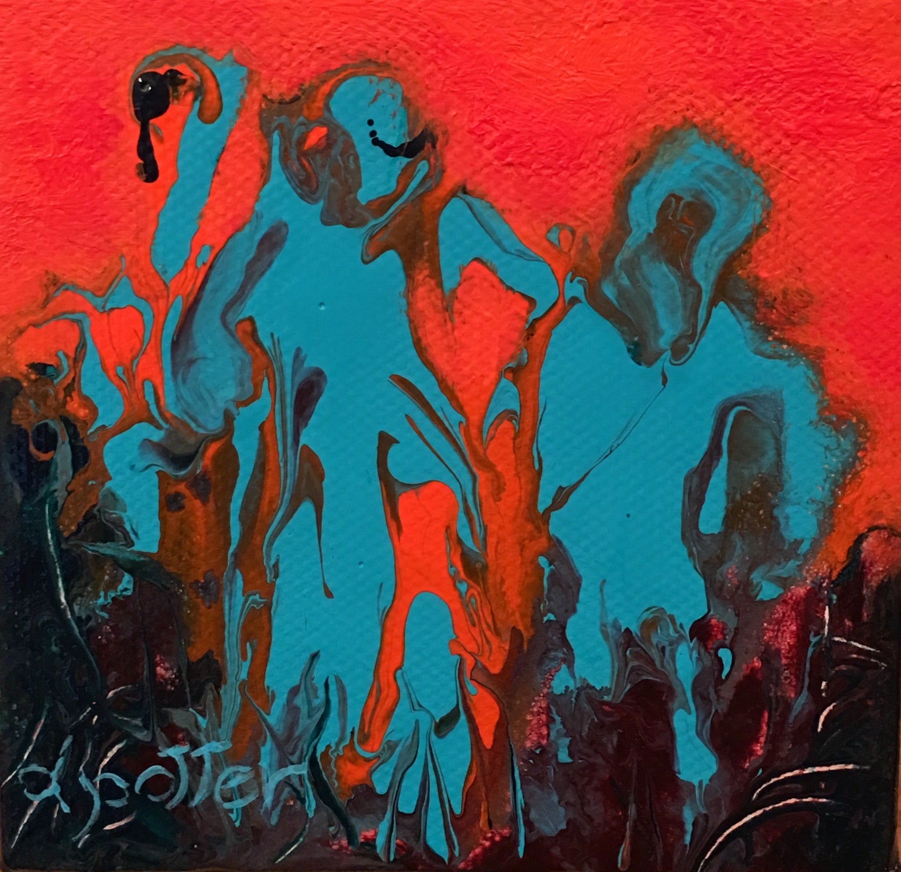 SOLD - Original Acrylic On Canvas "Spirit Dancers"